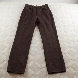 Zara High Waisted Straight Leg Jean Womens 6 Brown Full Length Rigid Denim